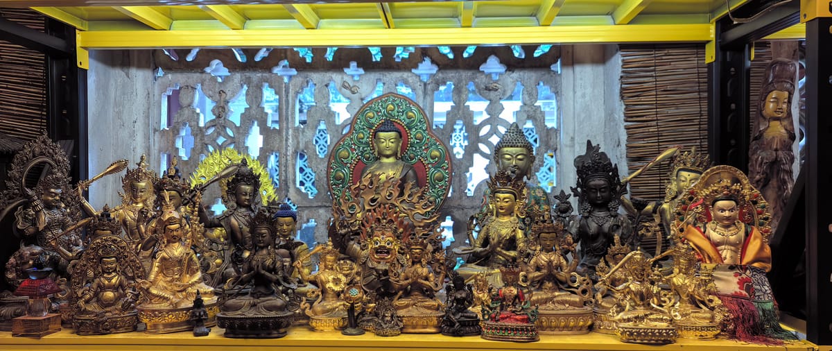 Bronze Figurines Shelf (Ten) (鎏金小像架·十像)